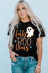 Black Fab Boo Lous Ghost Print Short Sleeve Graphic Tee